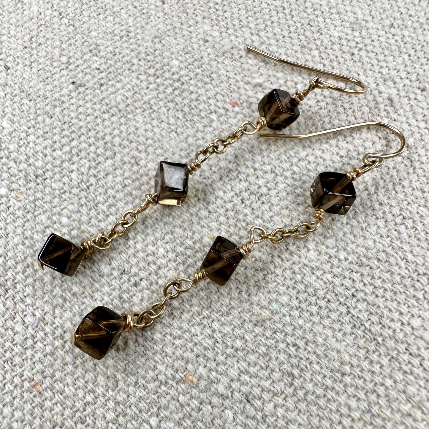 Modern Smoky Quartz Earrings