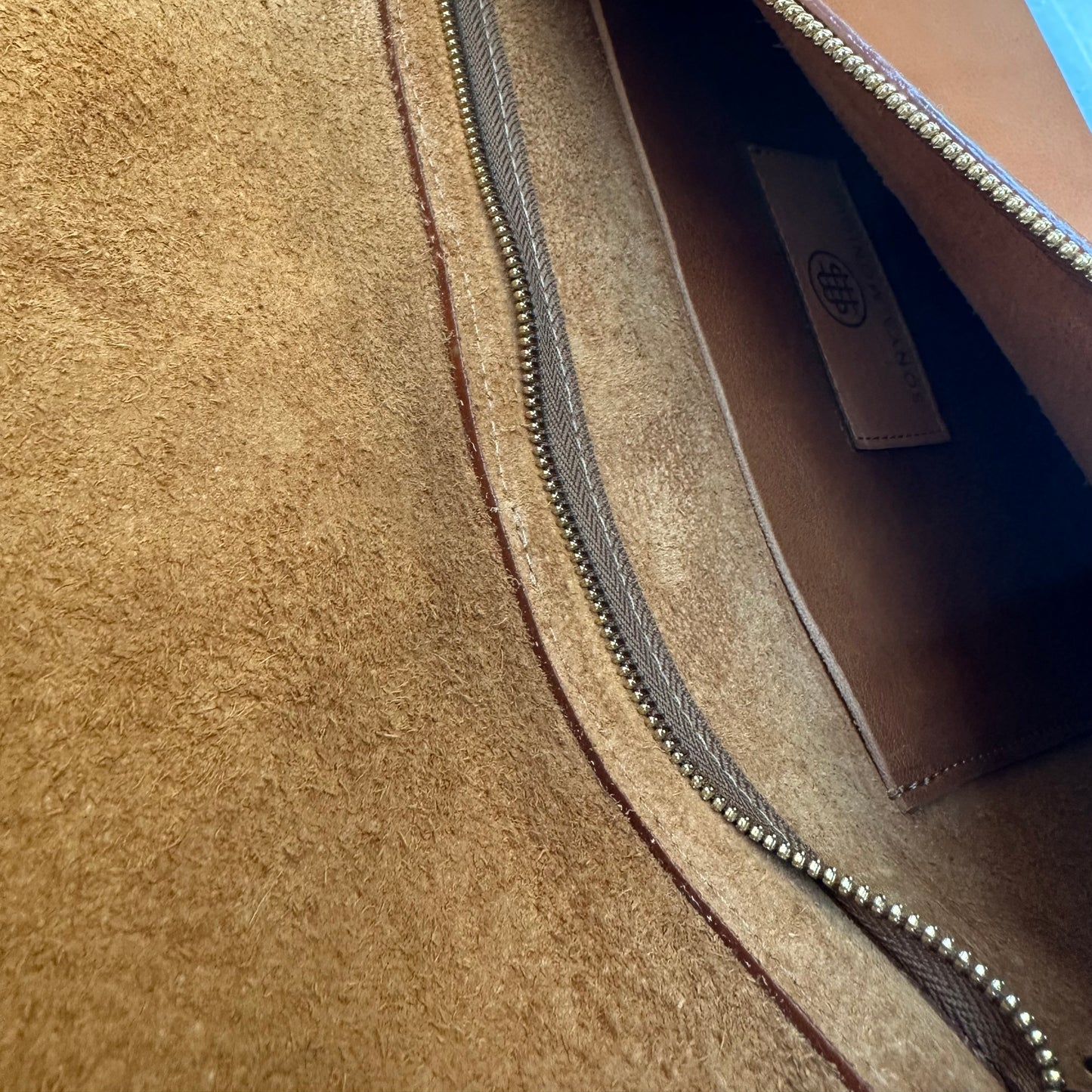 Cognac Raw Flap Bag