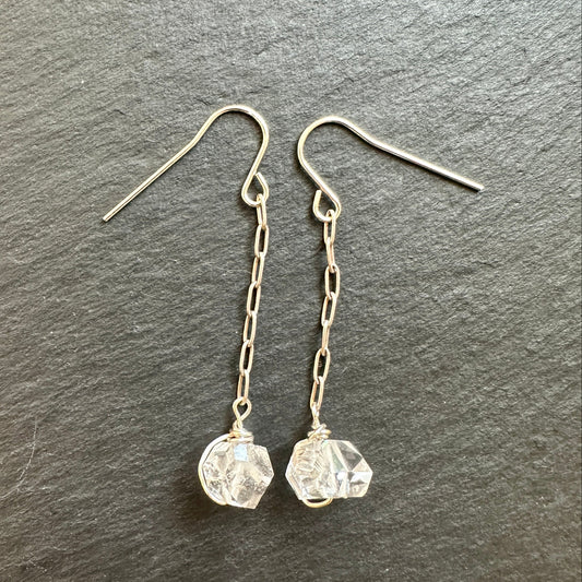 Herkimer Singles Silver Earrings