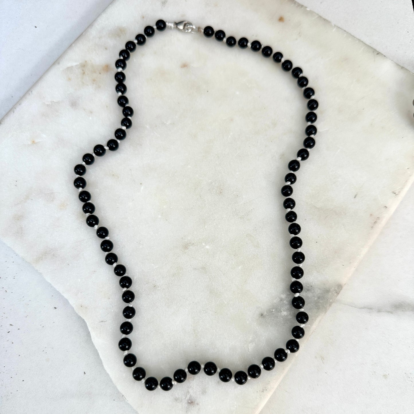 Obsidian Knotted Convertible Necklace/Bracelet