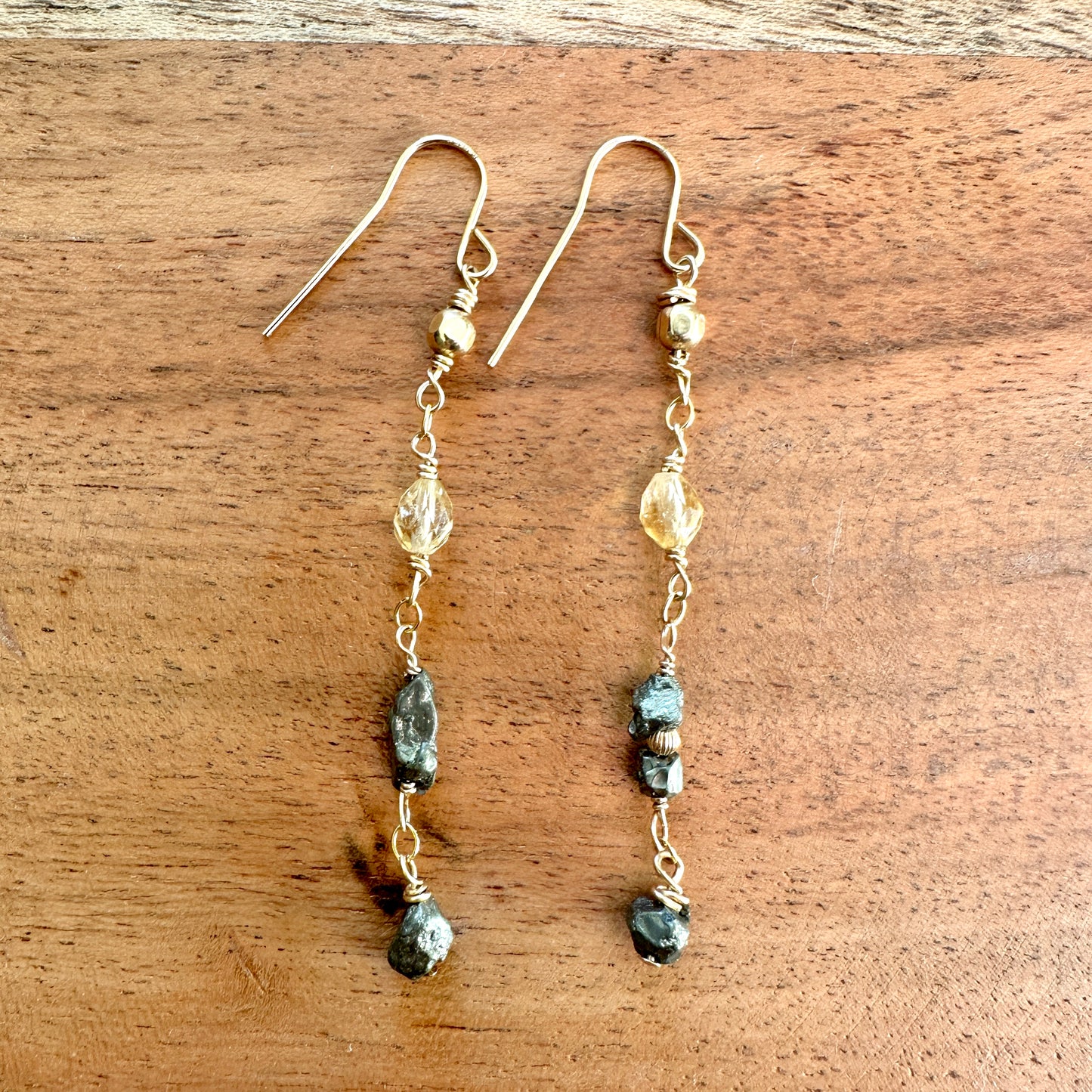 Pyrite Citrine Dream  Earrings