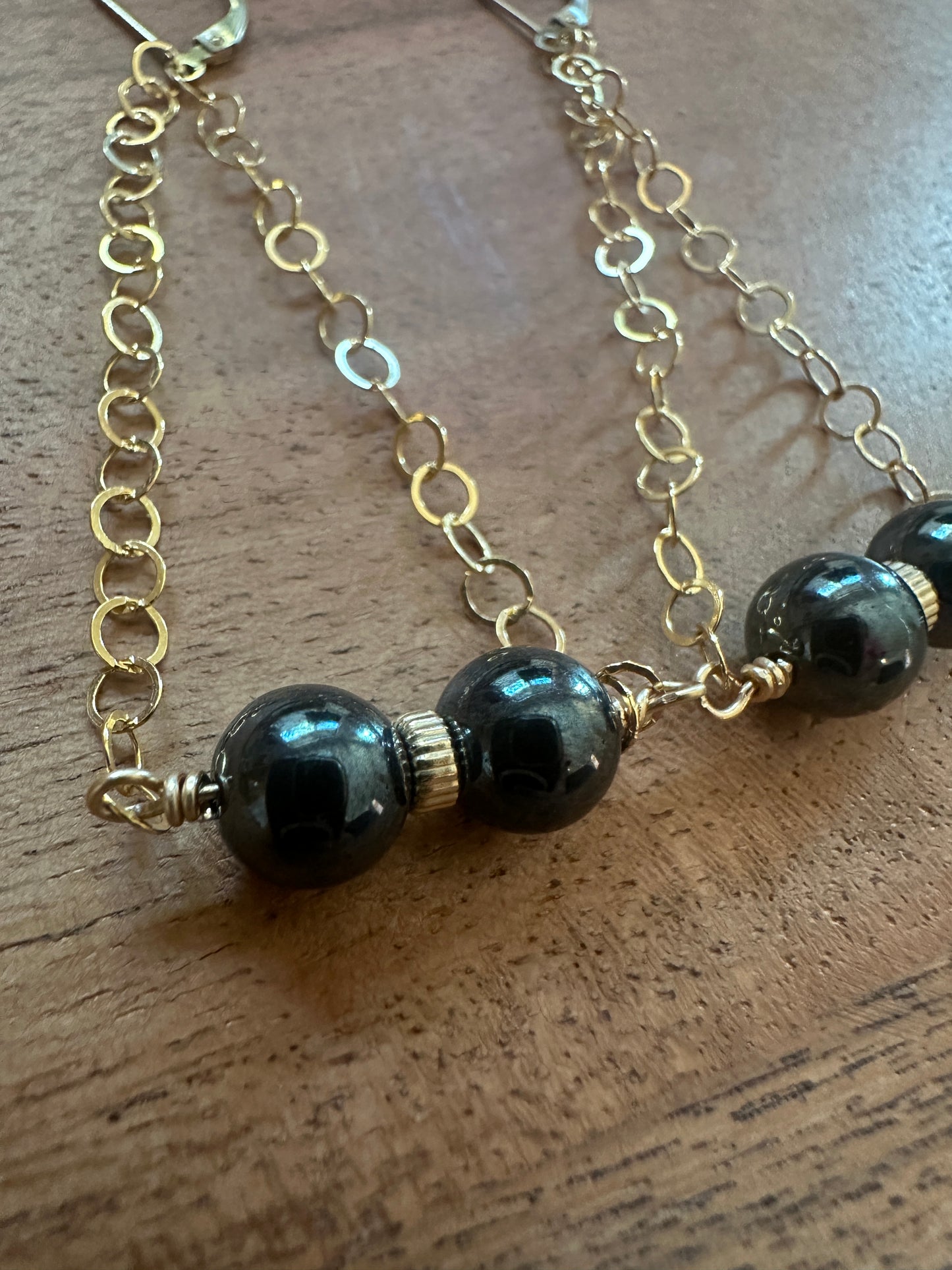 Tahitian Hematite Squared Earrings