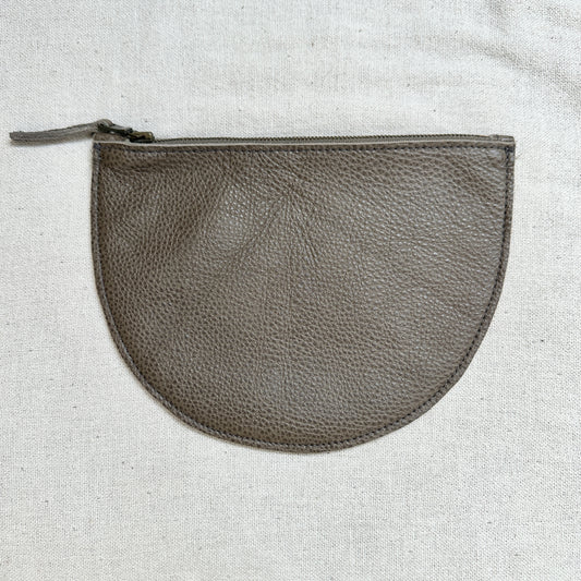 Taupe Leather Clutch