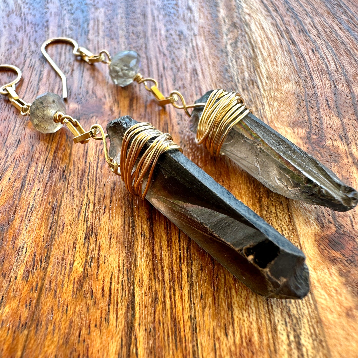 Labradorite Quartz Earrings