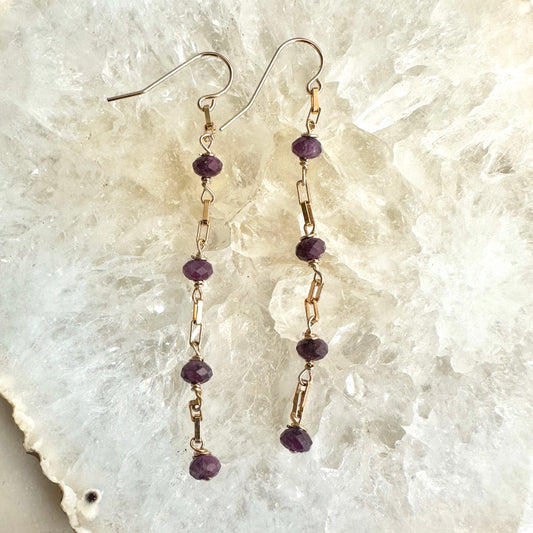 Purple Sapphire Connection Earrings