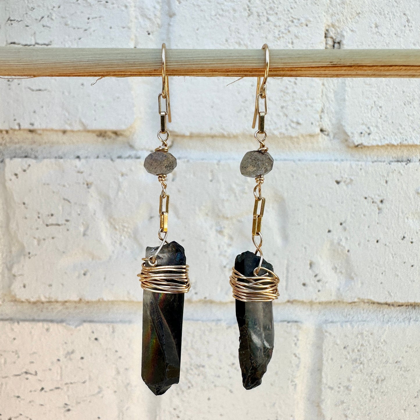 Labradorite Quartz Earrings