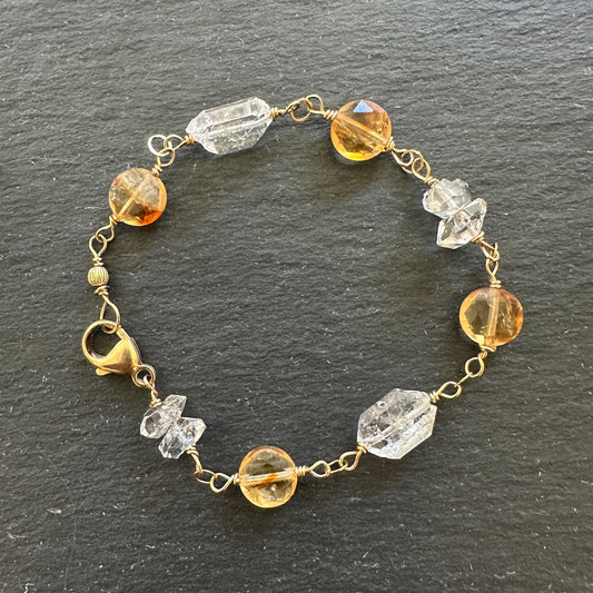 Citrine Herkimer Bracelet