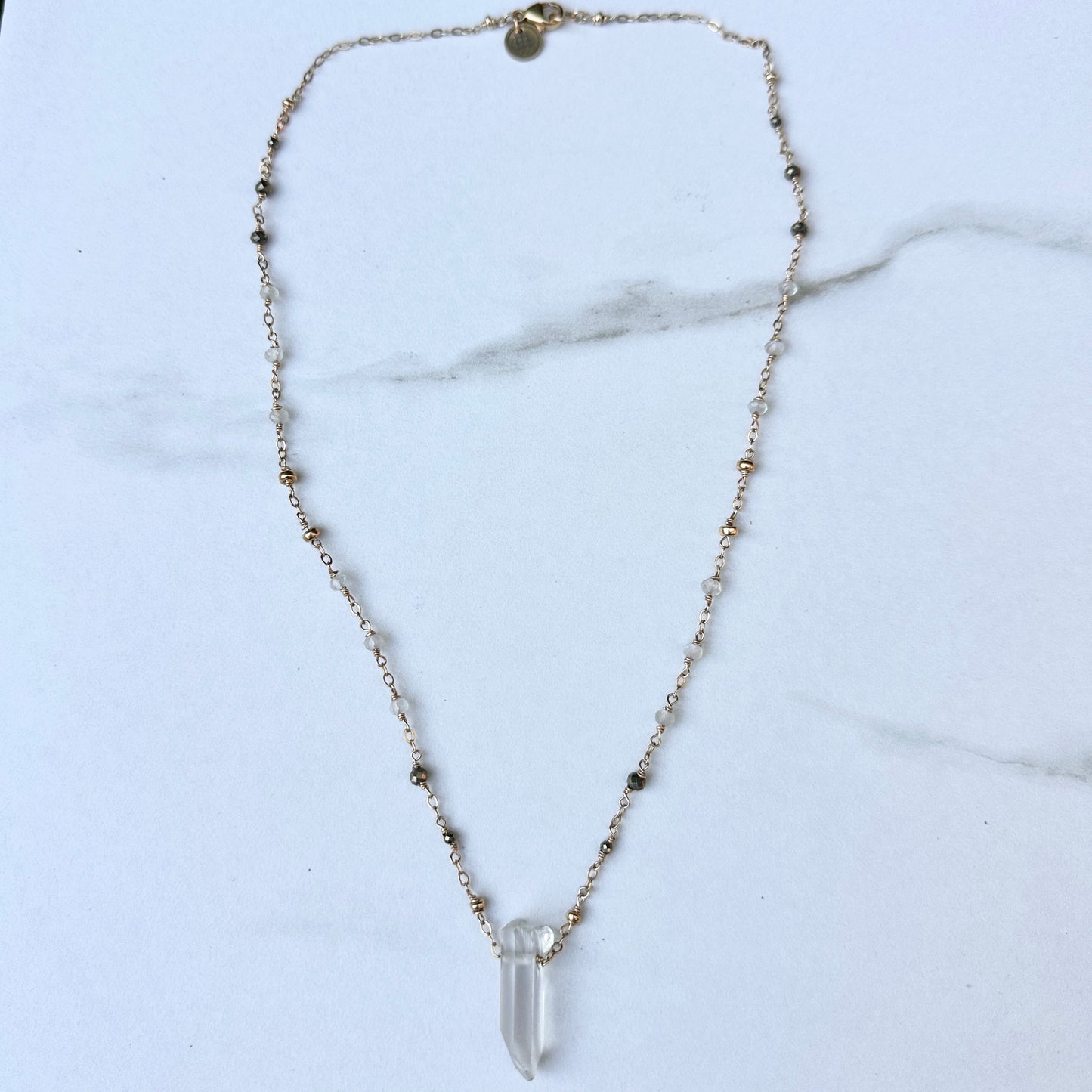 Regal Quartz Pyrite Necklace