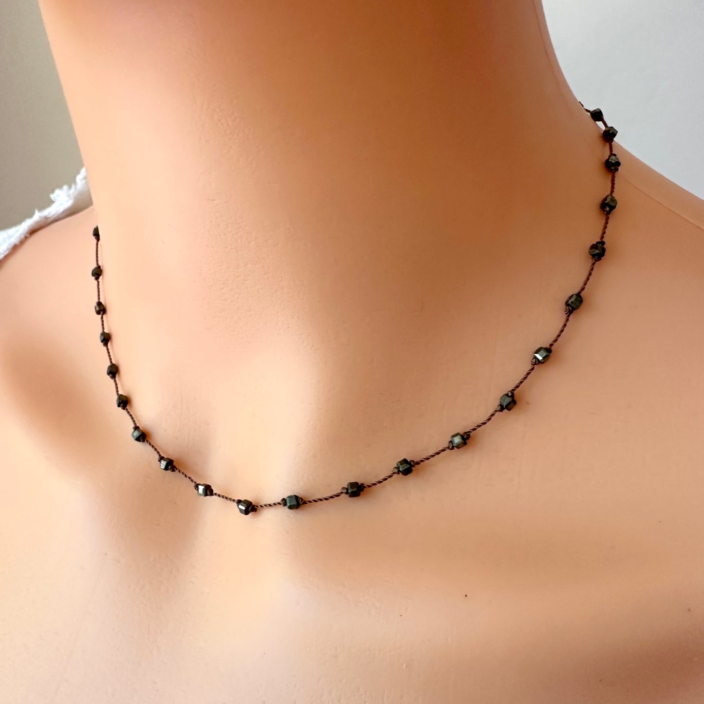 Pyrite Knotted Choker