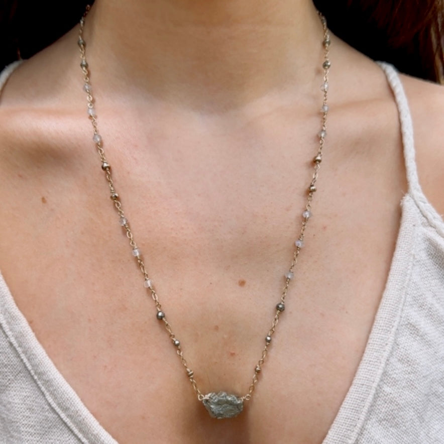 Pyrite Moon Necklace