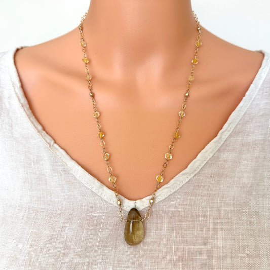 Citrine Money Necklace