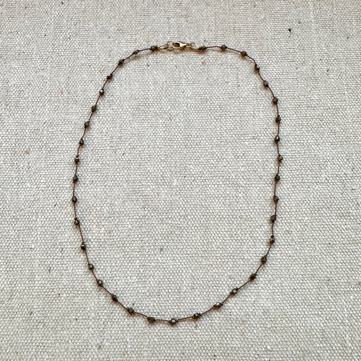 Pyrite Knotted Choker