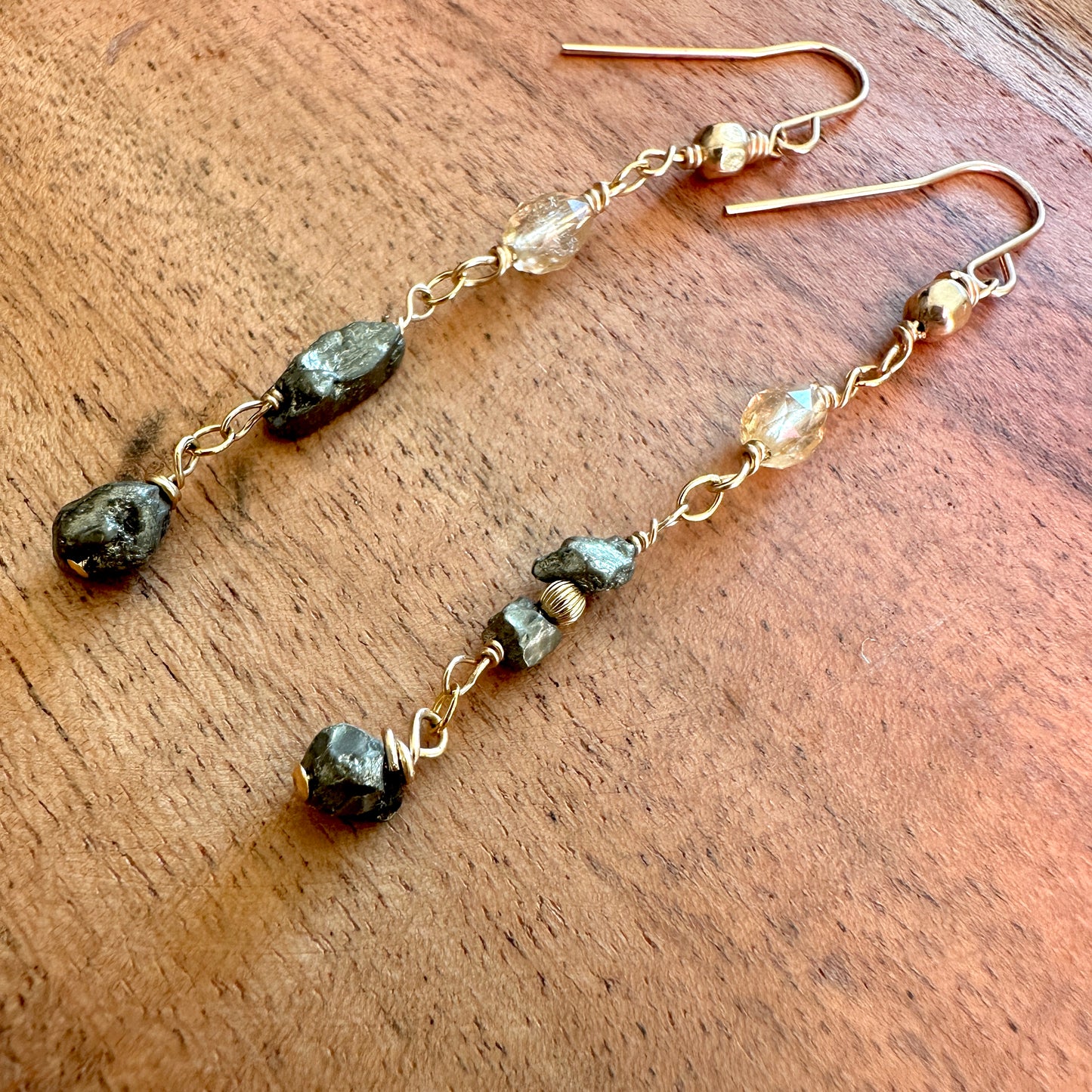 Pyrite Citrine Dream  Earrings