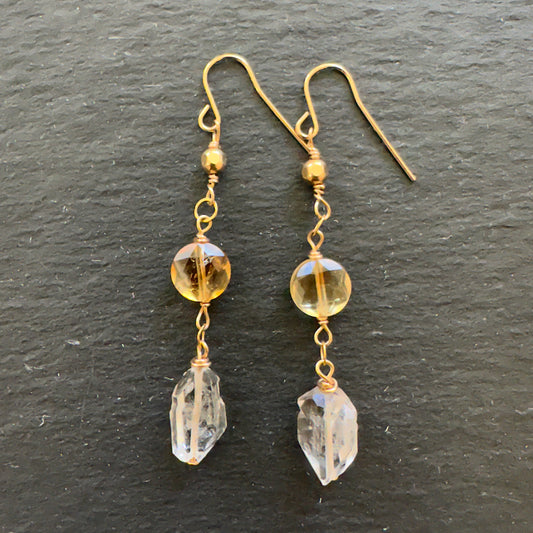 Citrine Herkimer I Earrings