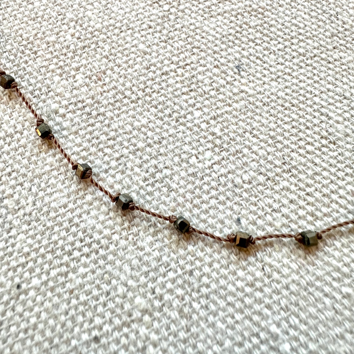 Pyrite Knotted Choker
