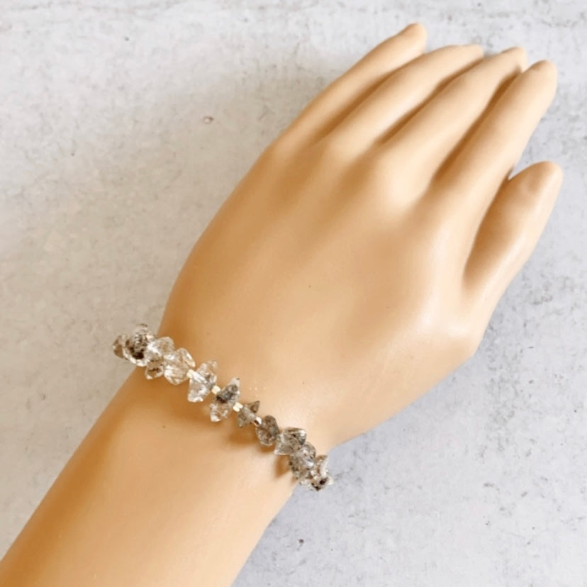 Herkimer diamond and silver bracelet
